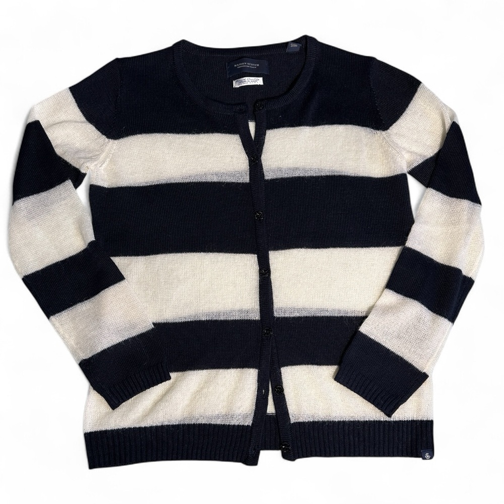 Maison Scotch by Scotch & Soda Women’s Striped Cardigan – Deep Navy & Cream